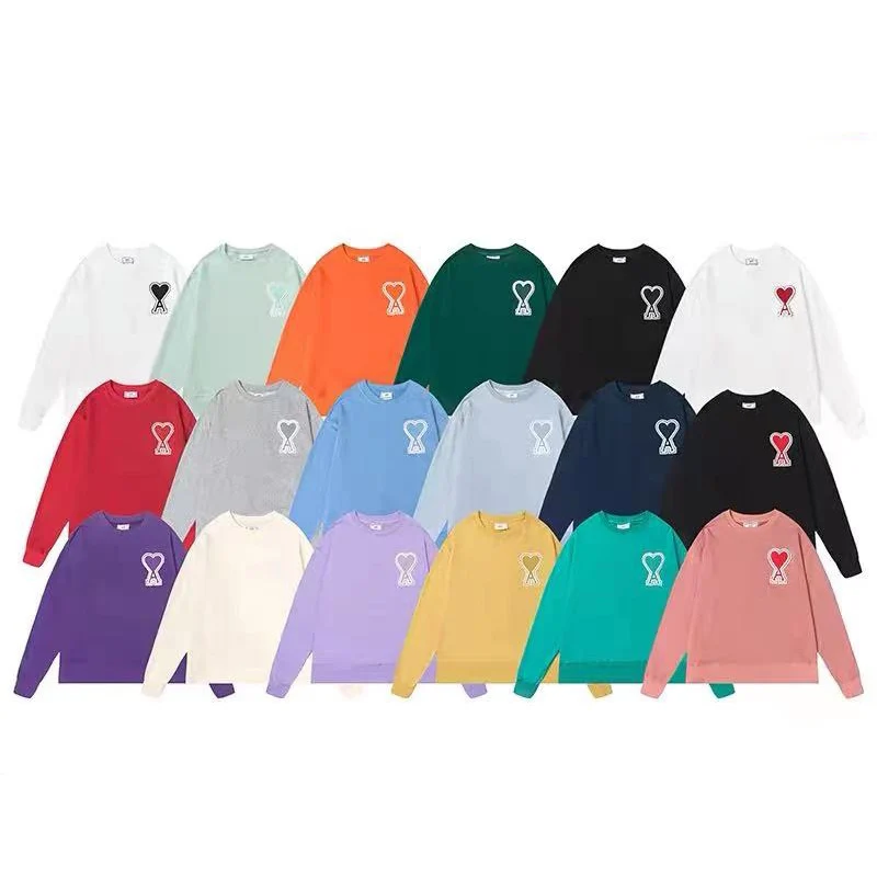 

Женская толстовка осень-зима 2021 Новинка корейская мода с круглым вырезом хлопок AMI пуловер уличная одежда Толстовка для пар