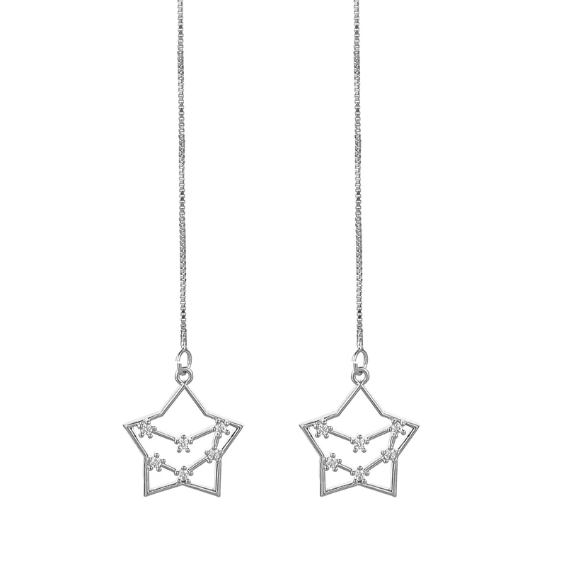 

New Simple Twelve Constellations Drop Earrings Fashion Capricorn Zircon Style Chain Earrings Charm Women Exquisite Jewelry Gift
