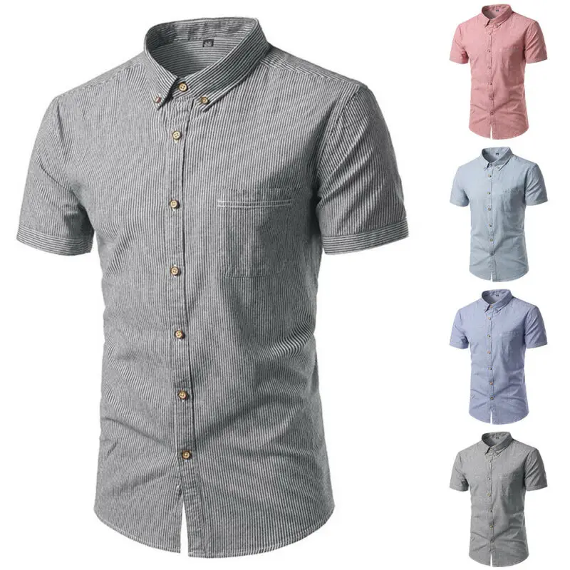 

POLO Shirts Men's Summer 2021 Pockets Solid Short Sleeve T-Shirt Crew Neck Casual Sport Tops Single Breasted Clothes Tees