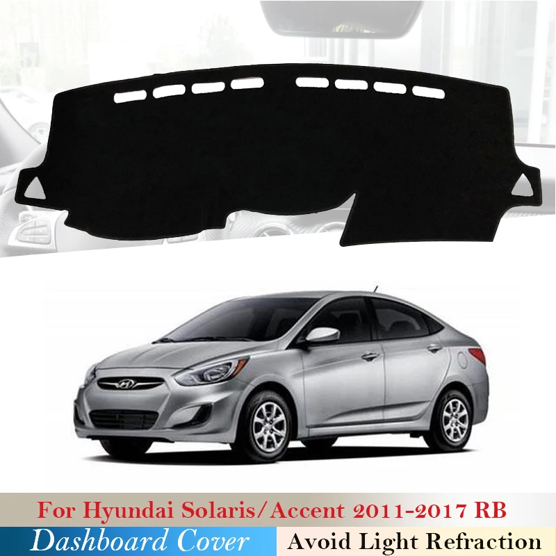 

Чехол для приборной панели автомобиля, защитный коврик для Hyundai Solaris Accent 2011 ~ 2017 RB, автомобильные аксессуары, задняя панель, искусственная кож...