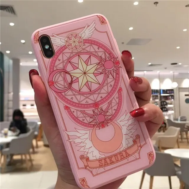 Для iPhone 6 6S 7 8 Plus XR X XS Max Sailor Moon Cardcaptor Sakura стеклянный жесткий чехол для телефона+ Защитная пленка для экрана из закаленного стекла