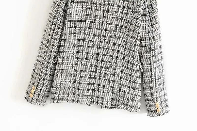 Bella philosophy Women New Double Breasted Blazers Jackets Vintage Zipper Female Tweed Sets Street Wear Suits Casual OL Bottoms