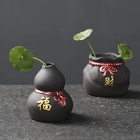 1 pcs creativity purple clay fingertip tea pet mini ornament desktop art flower vases tea table accessories handmade crafts