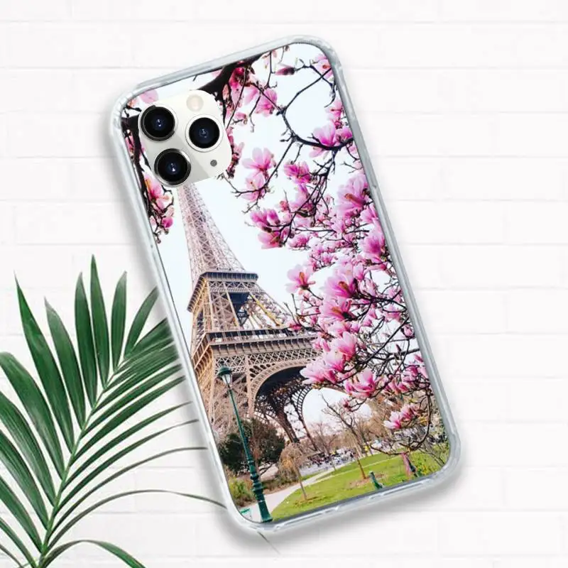 

Romantic Paris Eiffel Tower Phone Case for iPhone 11 12 pro XS MAX 8 7 6 6S Plus X 5S SE 2020 XR Luxury brand shell funda coque