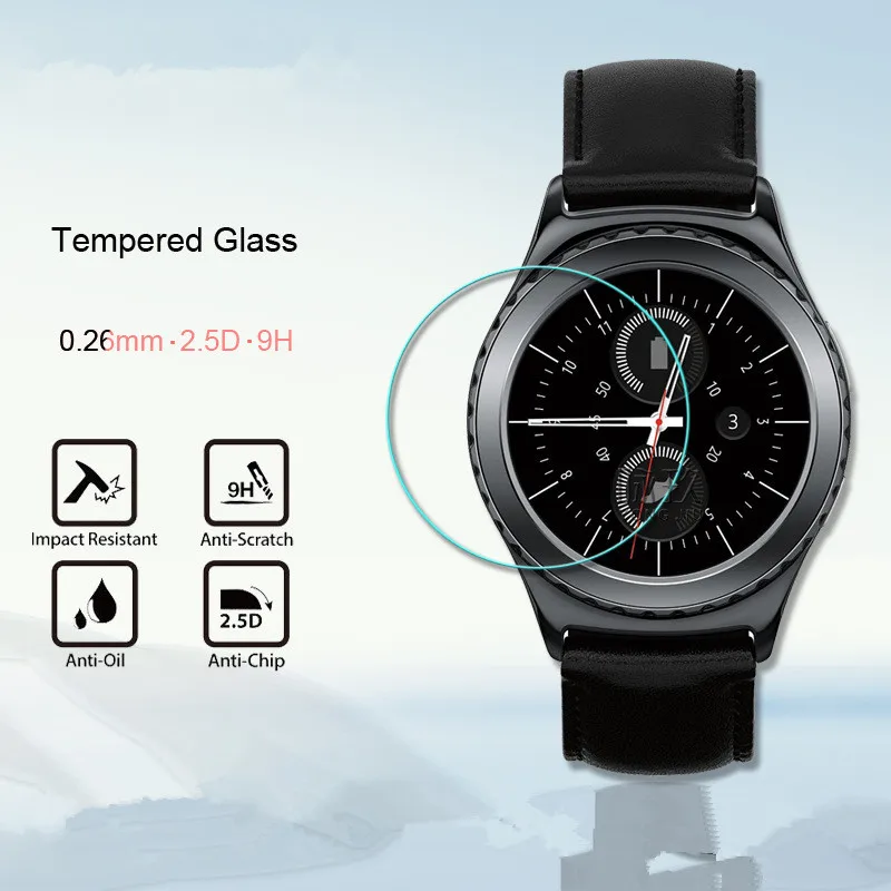 

3Pcs For Samsung Gear S2 S3 S4 R380 sport Tempered Glass 9H Anti Scratch Ultra Thin watch Screen Protectors