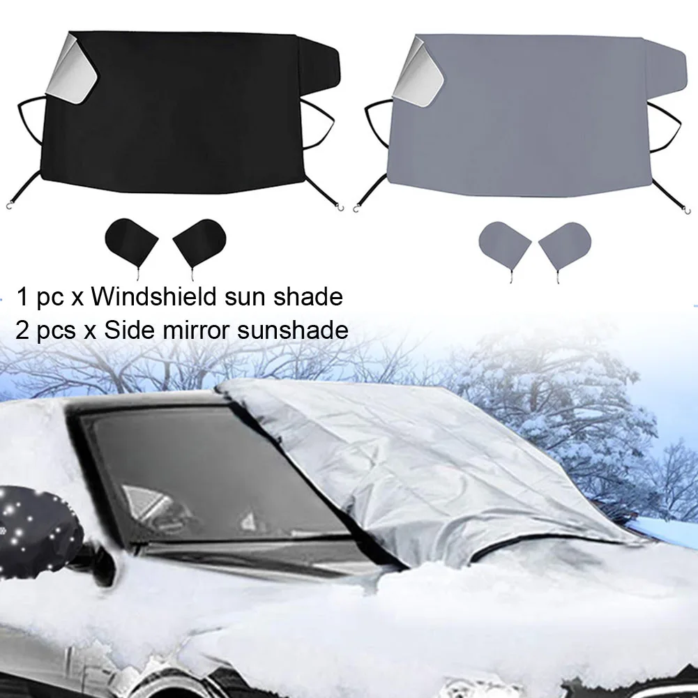 

UV Protection Snow With Side Mirror Cover Windshield Sunshade Winter Antifreeze Frost Universal Summer Rainproof Car Front Truck