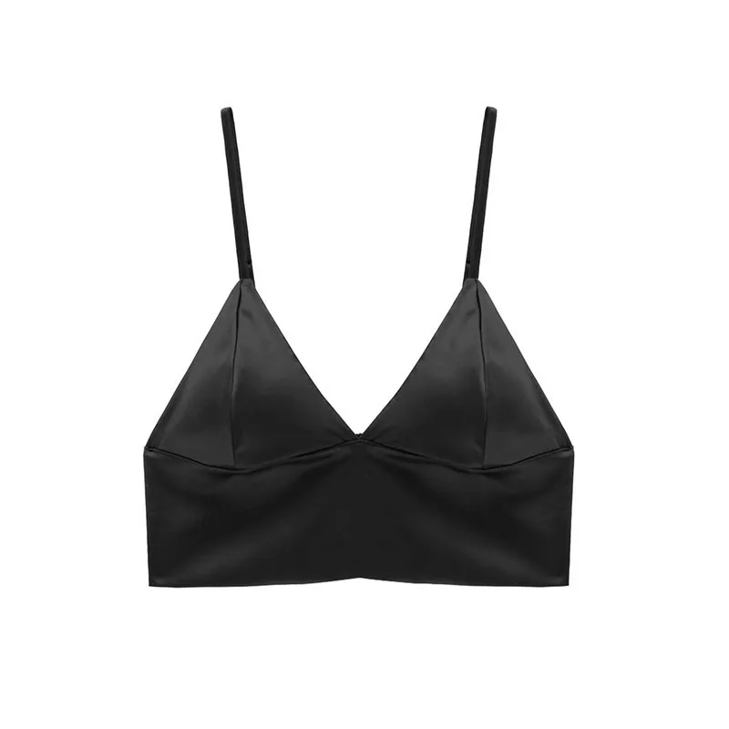 

American Deep V Sexy Underwear Triangle Cup Bra Thin Strap Wireless Outer Wear Women's Bra Ropa Interior Femenina Sexy