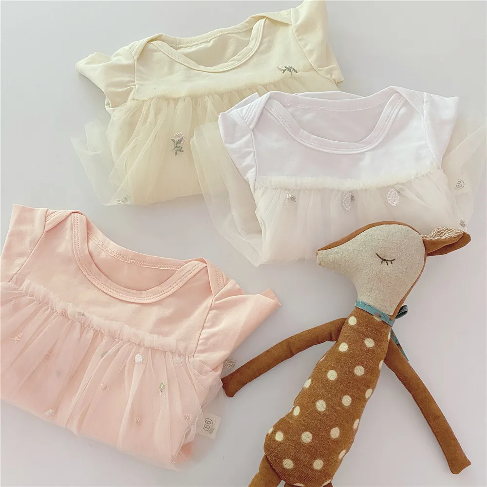 Одежда для новорожденных девочек детские комбинезоны с вышивкой Хлопковое