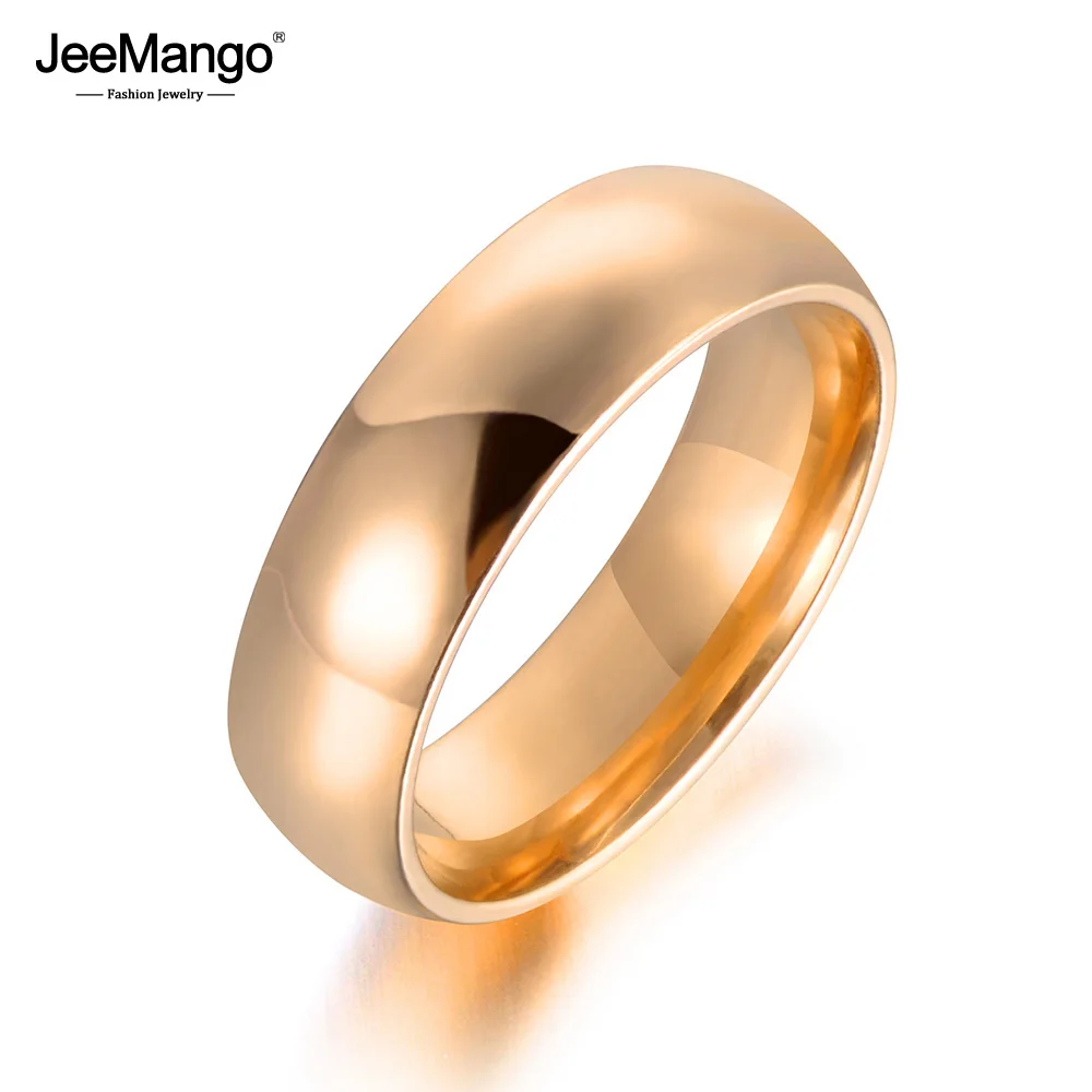 JeeMango гладкое кольцо из нержавеющей стали для юбилея черное/золотое изогнутое