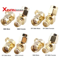 2pcs rf adapter sma to sma 45135 degree gold plated sma male to female coaxail connector jack to plug