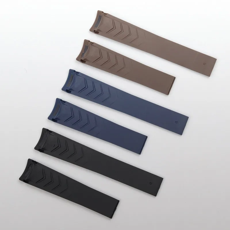 Ремешок для часов резиновый черный синий коричневый 22 мм | Наручные часы