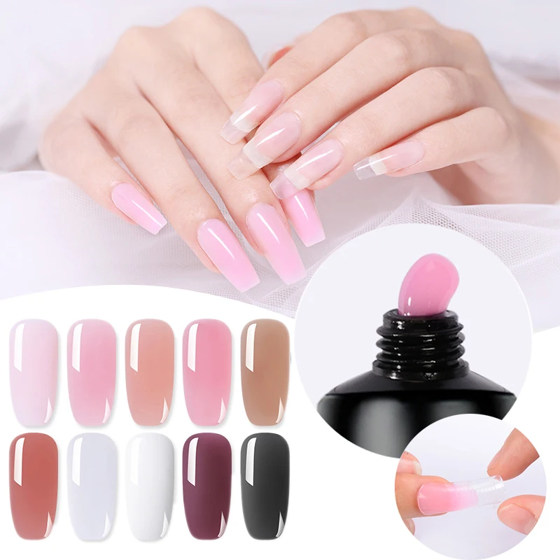 Bukio французский дизайн ногтей акриловый полигелевый удлинитель розовый белый