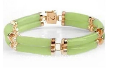 822 новый дизайн Lade посеребренный зеленый нефритовый браслет цепи|Браслеты| |
