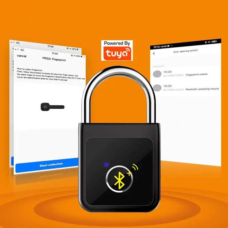 

Бесключевой замок с Bluetooth управлением зарядка через USB Fingerprint смартфон замка дверной замок 0.1sec разблокировать Портативный Анти-кражи сканер...