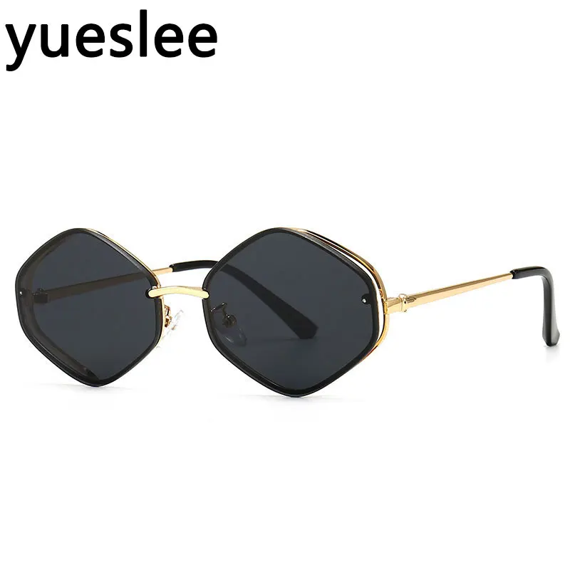 

46542 Metal Diamond Luxury Sunglasses Men Women Fashion Shades Uv400 Vintage Glasses Men Sunglasses