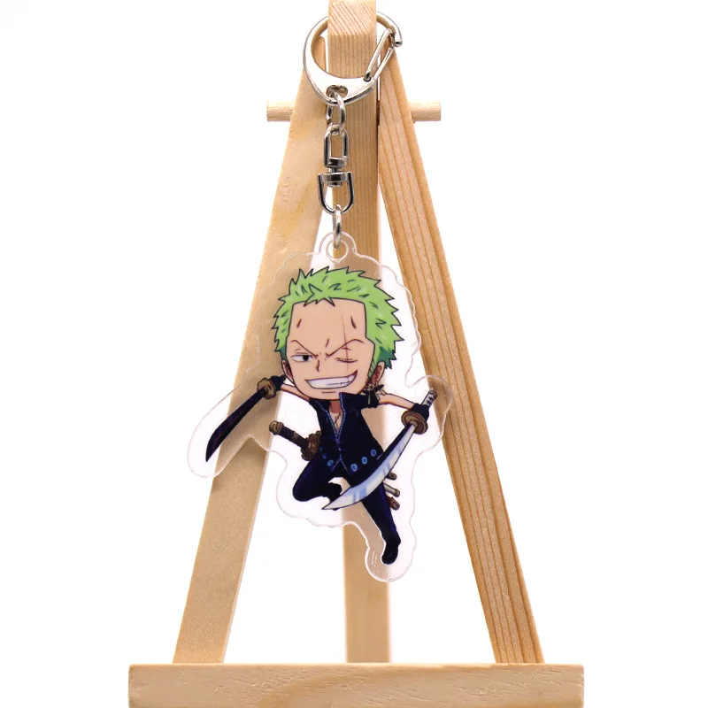 Цельный брелок для женщин ророноа Зоро цепочка ключей мужчин аниме милый унисекс