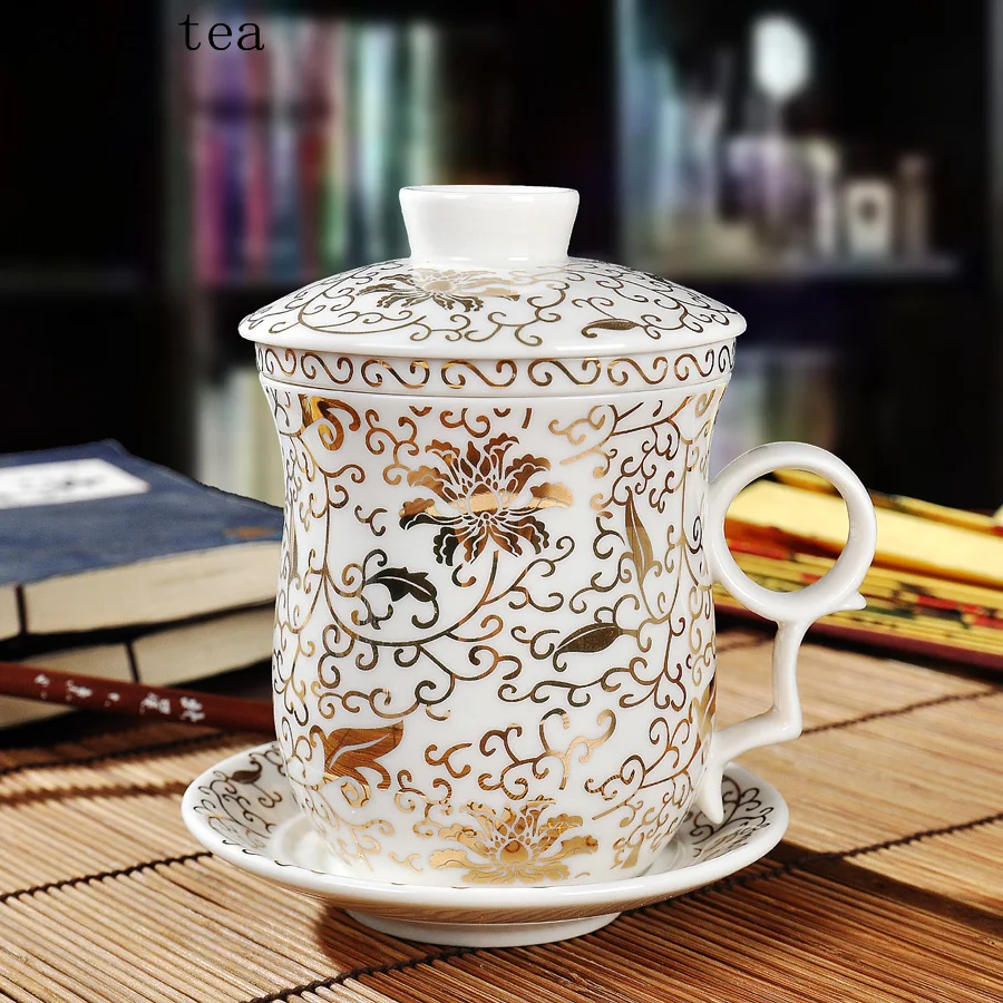 Chinese style simple home living room Kung Fu tea set overglaze ceramic cup opening gift exquisite office supplies | Дом и сад