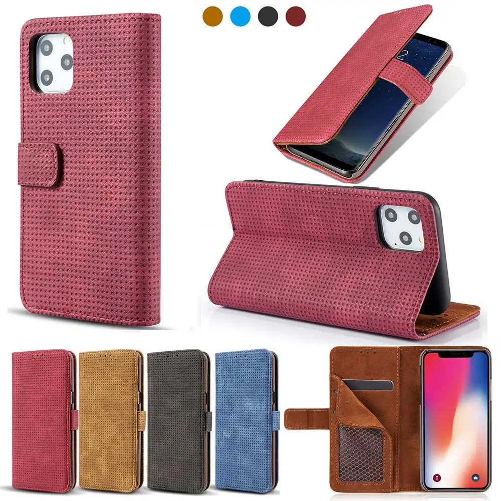 Кожаный флип-чехол FLOVEME для iPhone 11 Pro XS Max X XS 8 7 чехол для samsung S9 S8 S7 Edge S10 A6 A7 A8 Note 9 10 Магнитный чехол
