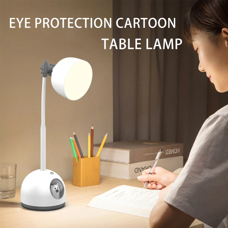Мультяшный светодиодный светильник для защиты глаз с Usb зарядкой настольная