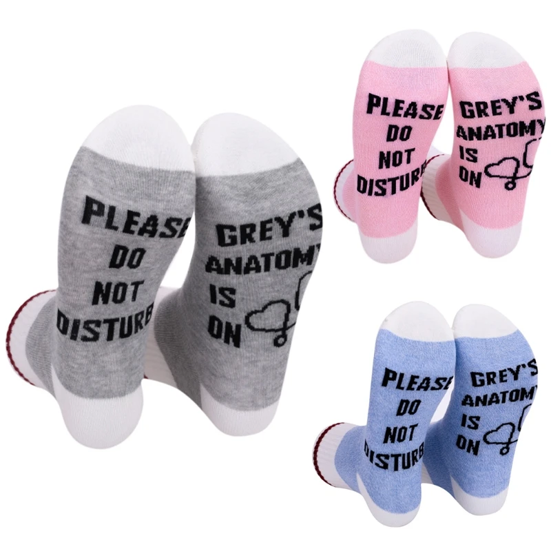 

Women Novelty Cotton Crew Socks Funny Saying Do Not Disturb American Dramas Is On Letters Striped Casual Hosiery Gifts