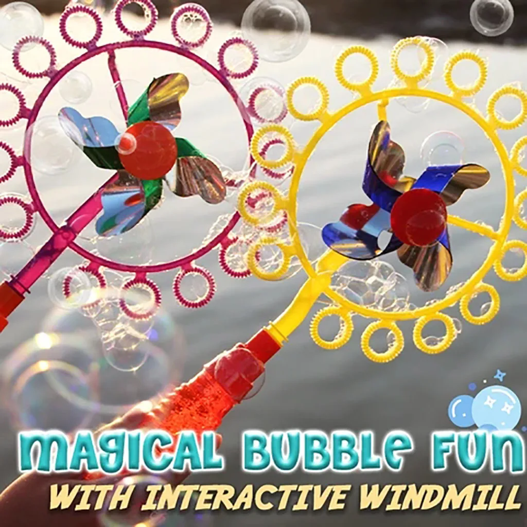 

Windmill Bubble Blower Stick Nice for Outdoor Play & Birthday Party & Games toys for baby