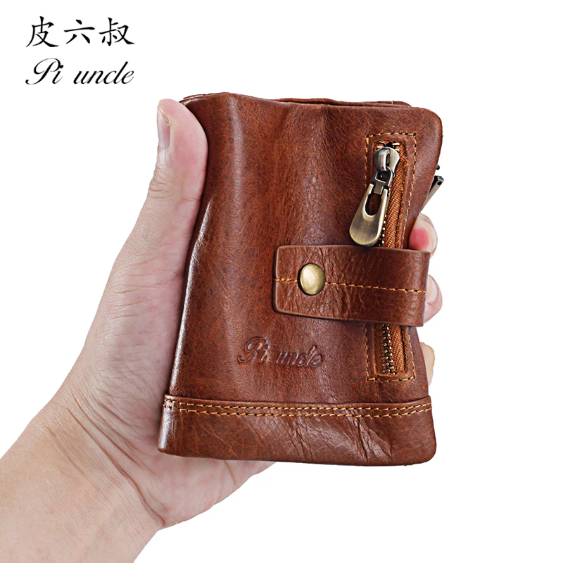 Piuncle брендовый мужской кошелек RFID из натуральной кожи короткий для монет модный