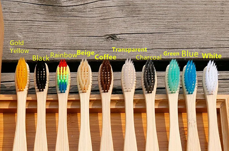 Новый Дизайн Смешанные цвета бамбуковая зубная щетка Экологичная деревянная