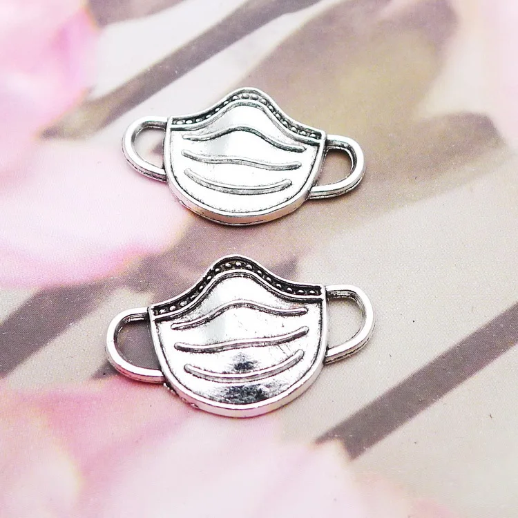 Подвеска в виде маски под античное серебро, 14 х23 мм, 20 шт./лот, фурнитура для изготовления ювелирных изделий своими руками