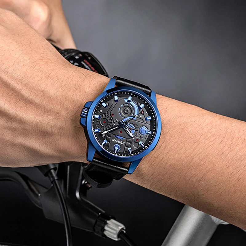 

Зеркальные кварцевые мужские наручные часы RUIMAS Hardlex, качественные водонепроницаемые спортивные часы, мужские светящиеся