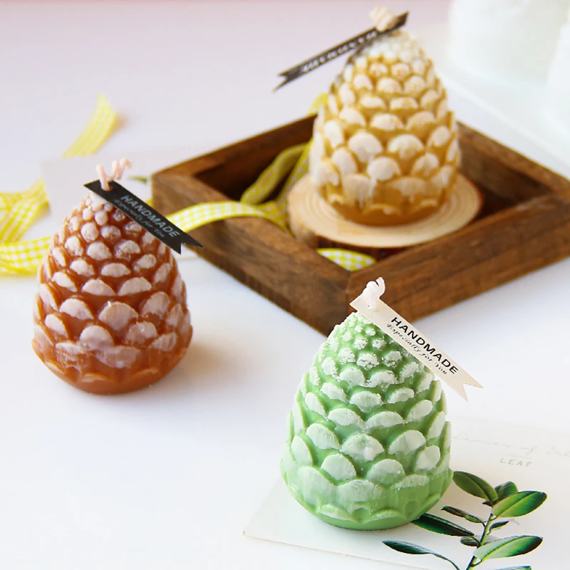 

3D Pine Cones Silicone Mold for DIY Handmade Candle Making 3D Candle Molds Homemade Scented Candle Mousse Silicone Mold