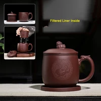 pinny 430ml dragon seal yixing purple clay mugs hand made liner zisha teacups traditional chinese drinkware cup