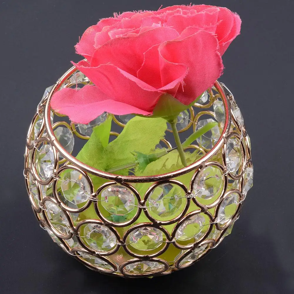 Стеклянные подсвечники шар со стразами и металлическими домашнего праздника