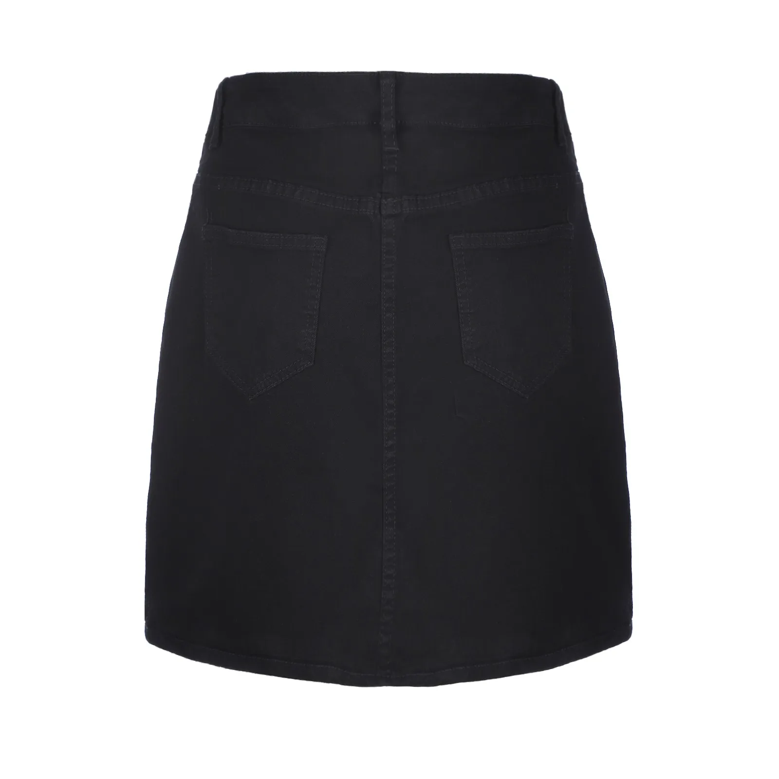 

TELOTUNY Women's Denim Midi Dress Summer Fashion Tight-fitting Hip Denim Stretch Skirt With Pocket Casual Solid Hip Skirt