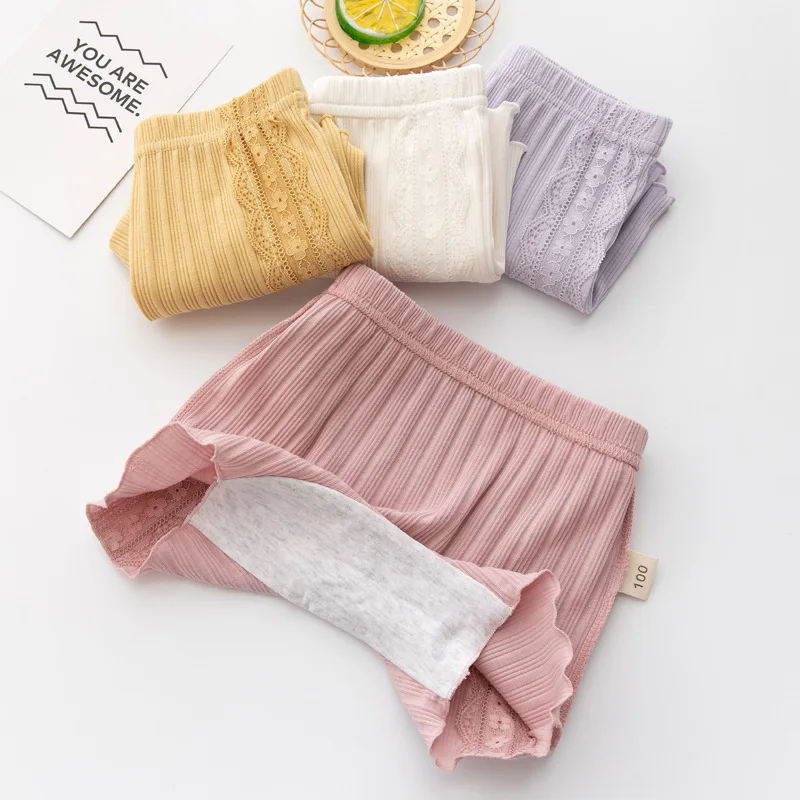 Летние кружевные шорты для маленьких девочек 2-11 лет хлопковые детские