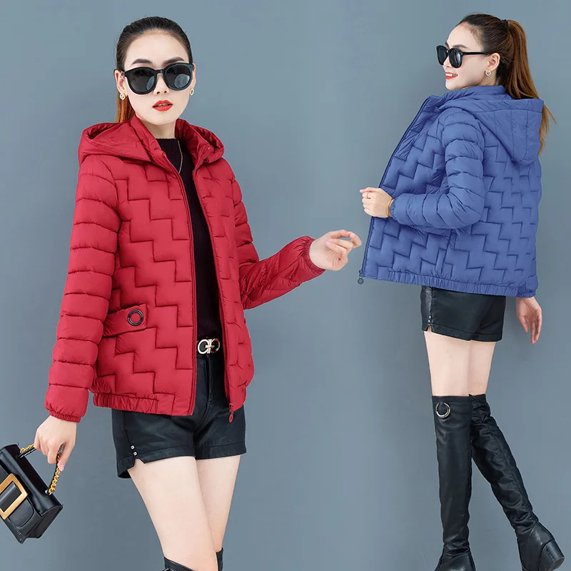 

2020 Autumn and Winter New Korean Style Winter Black Top Cotton Coat Jacket Women's