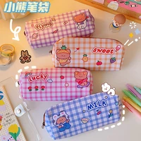 simple bear pencil case cute large capacity student stationery sweet pencil case multifunctional stationery bag storage bag