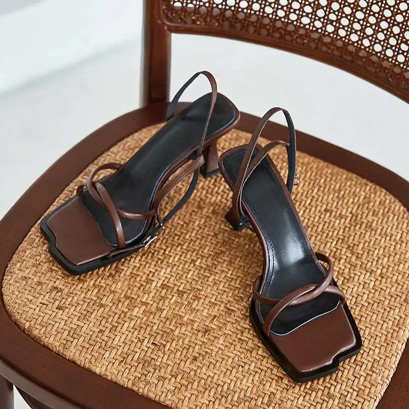 Босоножки Krazing pot женские в винтажном стиле из коровьей кожи с открытым носком на