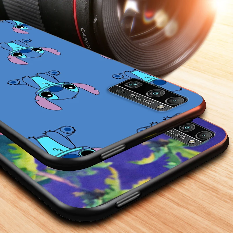 

Stitch cartoon cute for Huawei Honor V30 20 Pro X10 9S 9A 9C 9X 8X 10 9 Lite 8 7 Pro Silicone Soft Black Phone Case