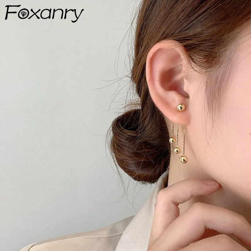 

Evimi Prevent Allergy 925 Sterling Silver Earrings For Women Trendy Elegant Charming Creative Ball Tassels Party Jewelry Gifts