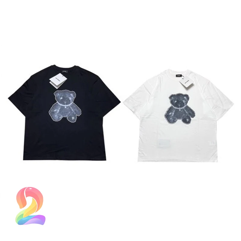 

Summer Reflective WE11DONE Bear T-shirt Men Women High Quality Digital Printing Round Neck Top Tees We11done Hot Sale T Shirts