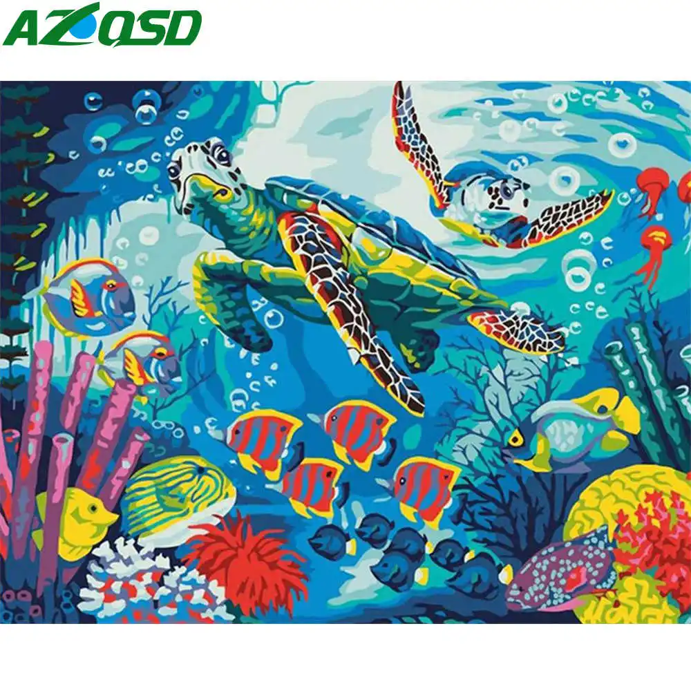 AZQSD краска по номерам живопись на холсте мультфильмы наборы для рисования в