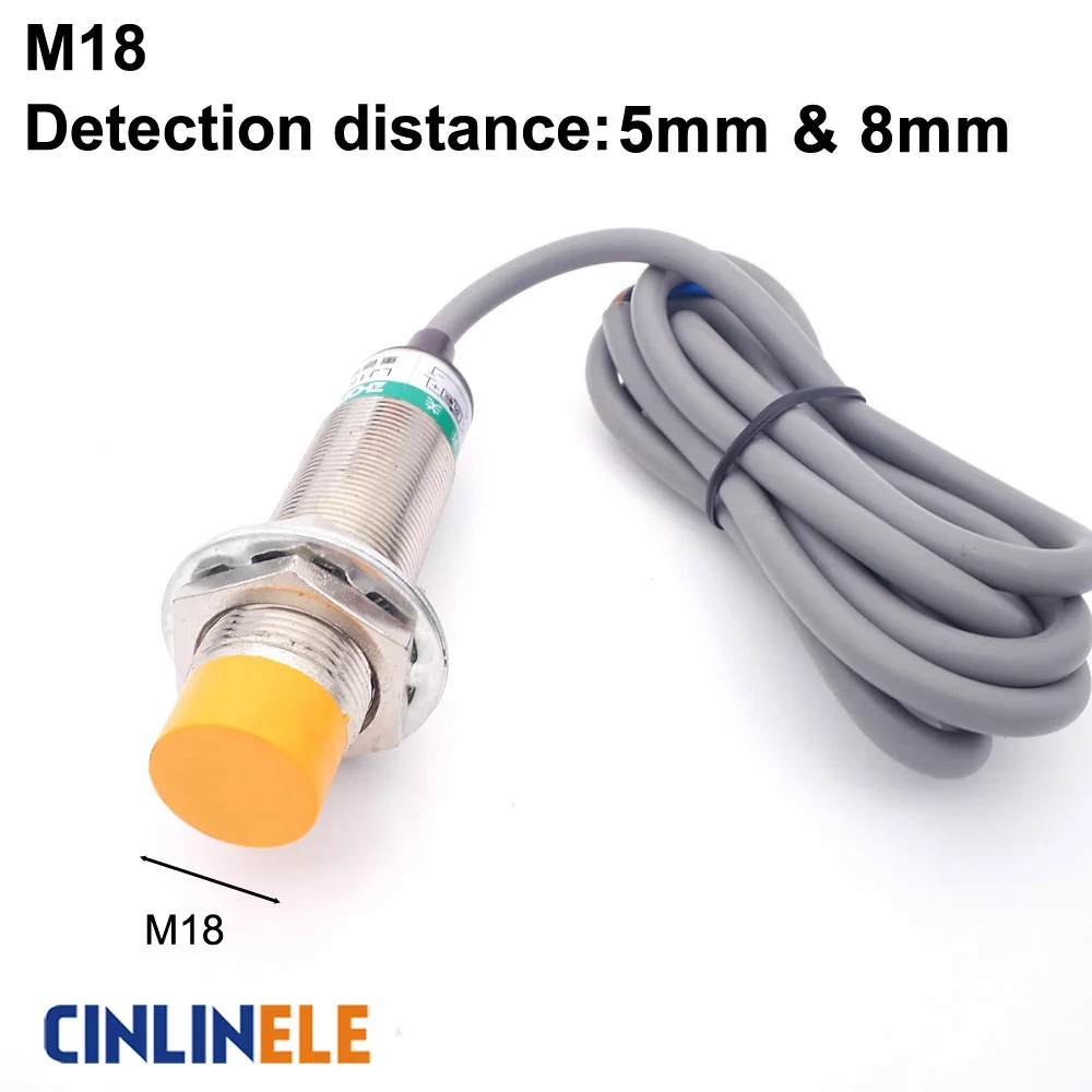

M18 5mm & 8mm Induction Metal Sensor Inductive Screen Shield Type sensor Proximity Switch LJ18A3 NPN PNP AC DC NO NC BX BY AX AY