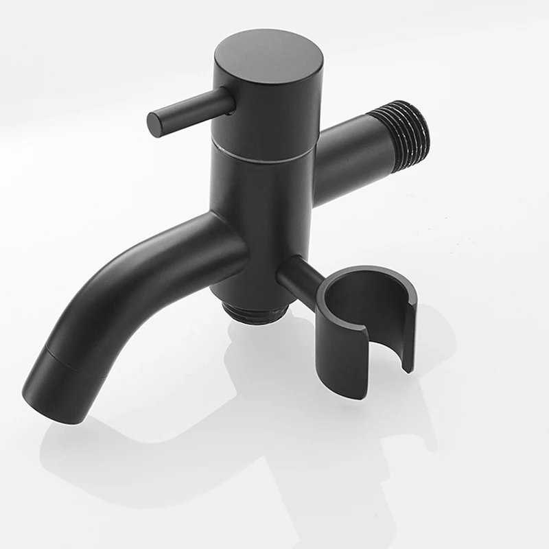 Латунный настенный кран для ванной и туалета водопроводный матового черного