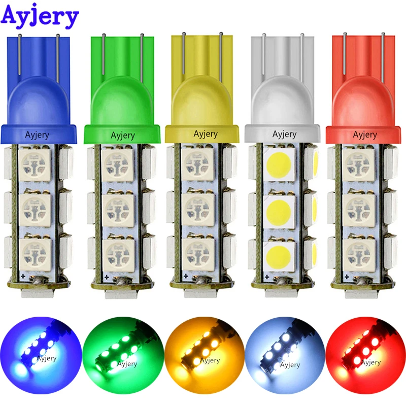 AYJERY 50 шт. 12 В T10 5050 194 168 W5W 13 SMD светодиодный супер яркий светильник лампа для авто