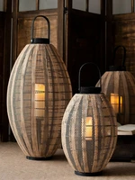 nordic style floor standing candle holders wooden lantern patio garden decoration titular de la vela furniture decor