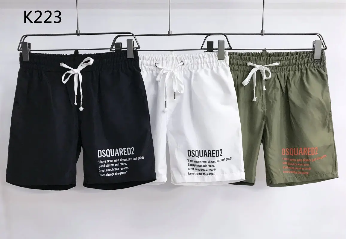 

New Dsquared2 Beach Shorts Women/Men Breathable Sport Solid Color Elastic Waist Matching Wear Surfing Pants Male Swimsuits K223