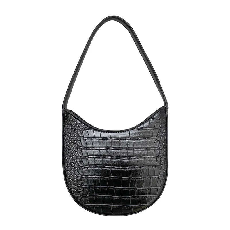 

Bags of Women 2021 New Style PU Leather Ladies Mini Small Bag Shoulder Handbag Crocodile Pattern Trendy Underarm Saddle Bag