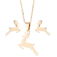 asjerlya stainless steel deer charm necklace women cute antlesr animal chain necklaces christmas jewelry everyday collar gift
