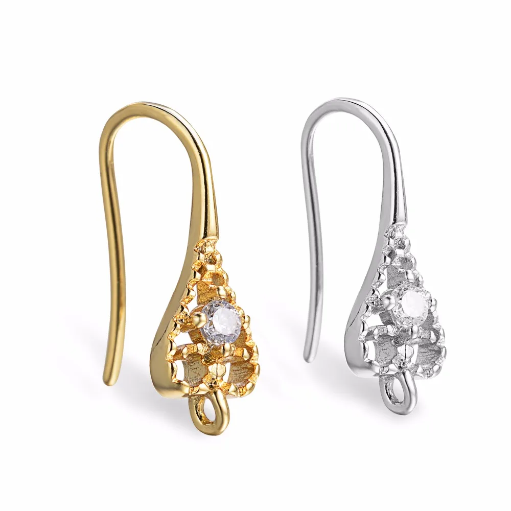 Застежки крючки для сережек из фианита 10 пар|earrings swarovski|earring findings sterling silverearring post |