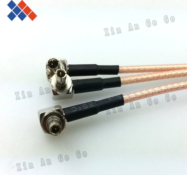 

5pcs Splitter Combiner cable pigtail FME male plug to 3*CRC9 right angle RG316 1 to 3